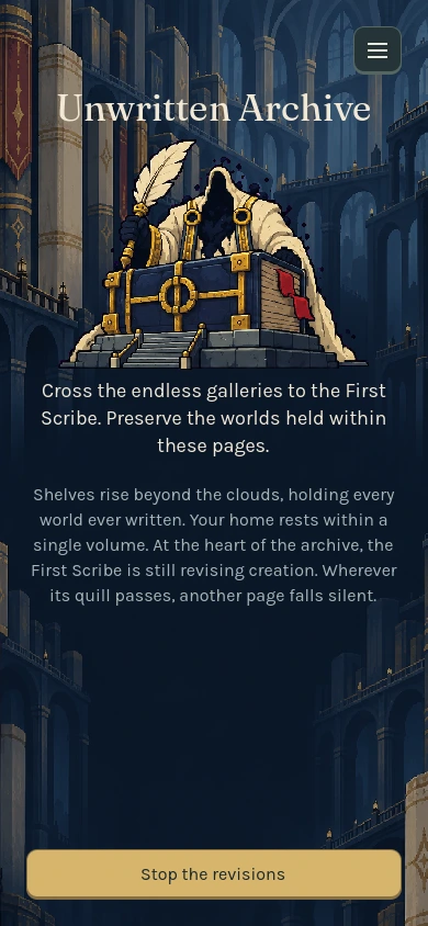 Unwritten Archive region introduction, with its guardian and native story artwork